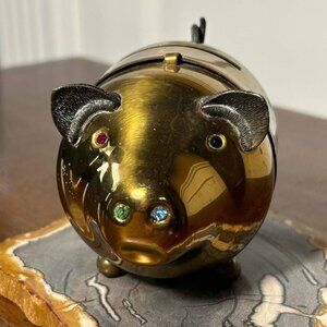 Vintage brass piggy bank